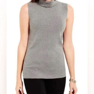 Talbots Turtleneck Sleeveless Cotton Modal Nylon Spandex Gray EUC‎ Women’s XLP
